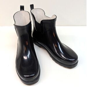 Norty Shorty Rain Boot - Black Glossy, size 8
